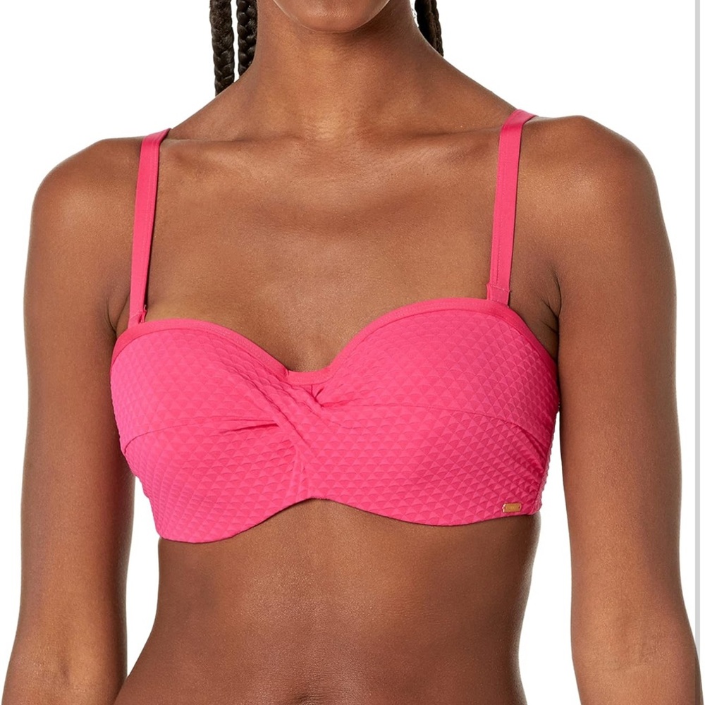 Panache Pink Textured Twist Bikini Top